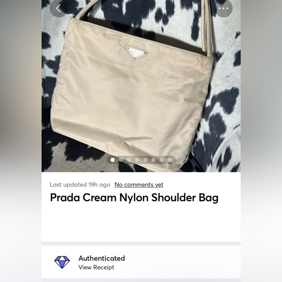 Prada Cream Nylon Shoulder Bag - Picture 16 of 16